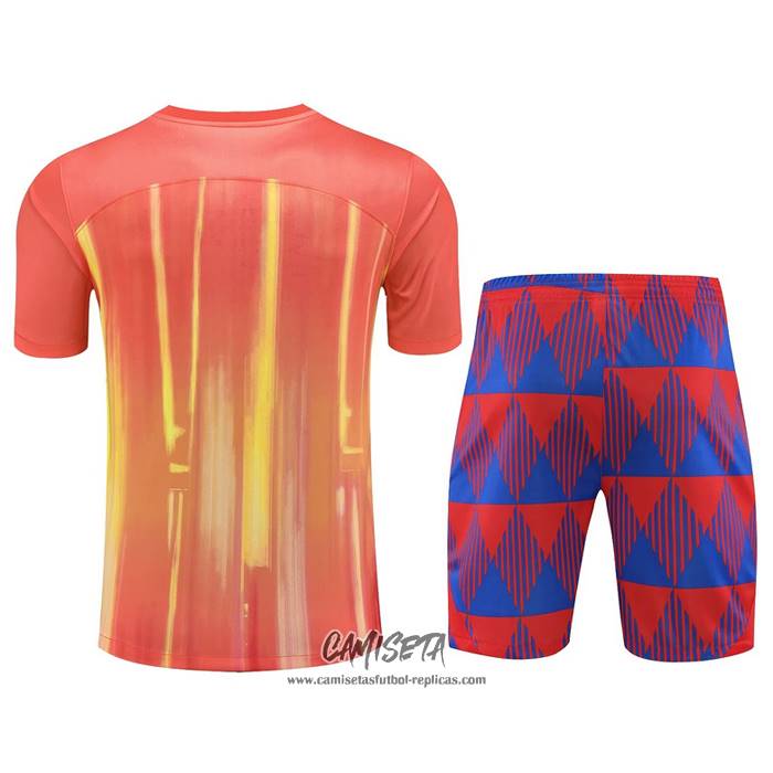 Chandal del Barcelona 2023-2024 Manga Corta Naranja - Pantalon Corto